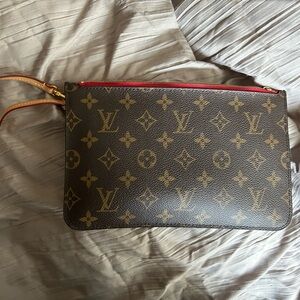 Louis Vuitton Brown and Tan Monogram Wristlet
